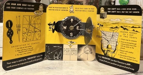 The Magnetic Azimuth Folding Compass WWII Use your Map and Compass Military WW2