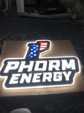 Phorm Energy USA 🇺🇸 Led Dana White Collaboration With Budweiser 24”x 19” New 