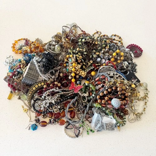 8 Lbs Of Costume Jewelry Vintage Modern For Repurposing Crafting Wearing