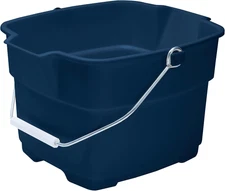 Roughneck Square Bucket, 15-Quart, Blue, Comfortable/Durable Pour Handle, Sturdy