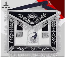 Blue Lodge Junior Steward Officer Apron Silver Hand Embroidered Masonic
