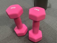 Neoprene 3kg Dumbbells pair, Pink