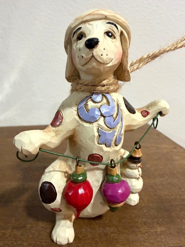Jim Shore White Dog Christmas Ornament Handmade Heartwood Creek Collection