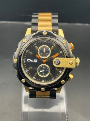 D&G DW0363 Quartz Black Gold Battery Replaced Running