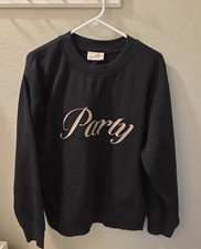 Women's Embellished Pullover Sweatshirt Black- Universal Thread Size Large NWT