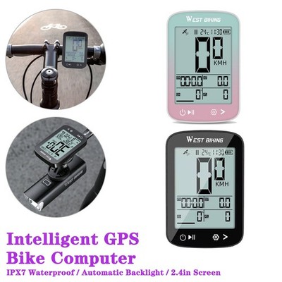 Fahrradcomputer kabellos GPS Tacho Fahrrad IPX7 Wasserdicht 20h Akku 2,4''Display