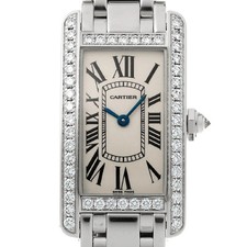 Cartier Tank Americaine SM WB7073L1 (2489) Silver Dial White Gold Quartz #W849 6