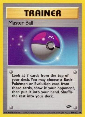 1x Master Ball - 116/132 - Uncommon - Unlimited Edition NM-Mint Pokemon G1 - Gym