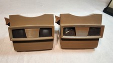 Pair of Vintage Sawyer  s Viewmasters Viewer View Master Tan / Brown 1970s