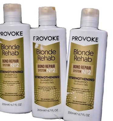 3 x Provoke Blonde Rehab Strengthening Shampoo No.2 200ml