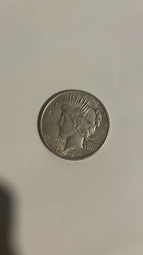 1924 Peace Dollar $1 Silver Coin Business Strike 0.9 Fineness Circulated