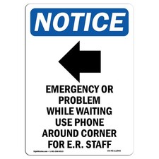OSHA Notice Sign  Emergency Or Problem Sign with Symbol | Vinyl Label Decal |...
