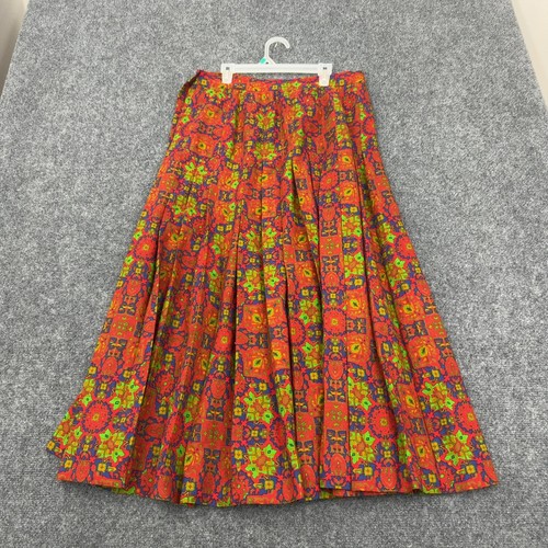 Vintage Yves Saint Laurent Skirt Womens 46 Red Wool Pleated Rive Gauche Boho