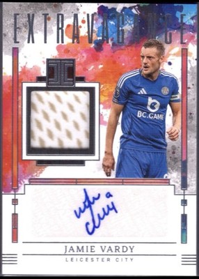 Jamie Vardy Extravagance Auto Relic /99 2024-25 Panini Impeccable Soccer Patch