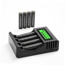 Rechargeable AAA Batteries PRO w/ 4 Bay Charger, 8 count AAA  4 Bay charger