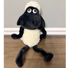 Shaun the Sheep Plush Stuffed Animal Aardman Animations Black White 17 Inch