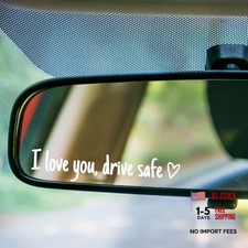 Upgrade I Love You Drive Safe Mirror Stickers, 3 Pcs Cute Car Stickers White