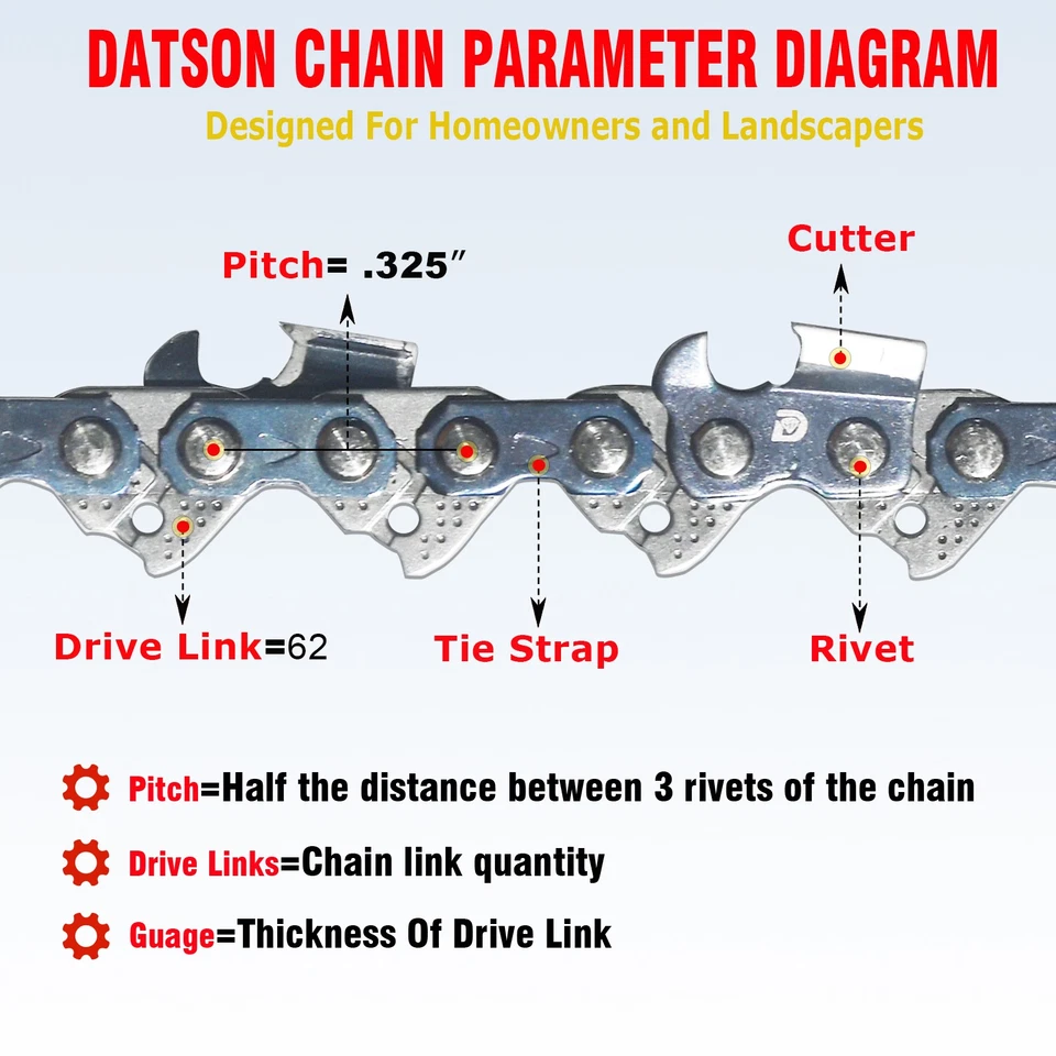 3X Chainsaw Chain 16 Inch FOR STIHL 021, 025, 025C, 70, MS 230 .325" .063" 62 DL - Image 3 of 4