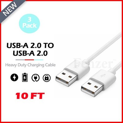 3X USB2.0 Cable Type A Male - A Male High-Speed Data Transfer Charger Cord