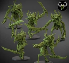 Woodland Guardians Seasonal Sentinel Swords X5 28mm Fantasy Elven Wood Monsters