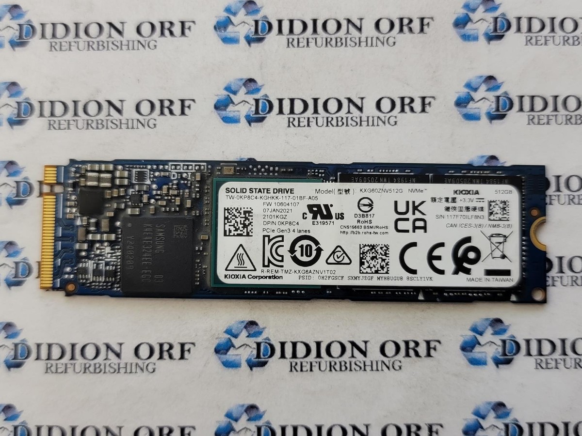 KIOXIA TOSHIBA 512GB M.2 NVMe 2280 SSD KXG60ZNV512G, Grade A, SKU