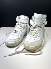Youth 6.5 6.5Y Nike Air Force 1 AF1 triple white mid sneakers shoes