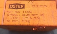 Oster 11006 Quad HS Pipe Die Set Size 1/2" & 3/4"SET 