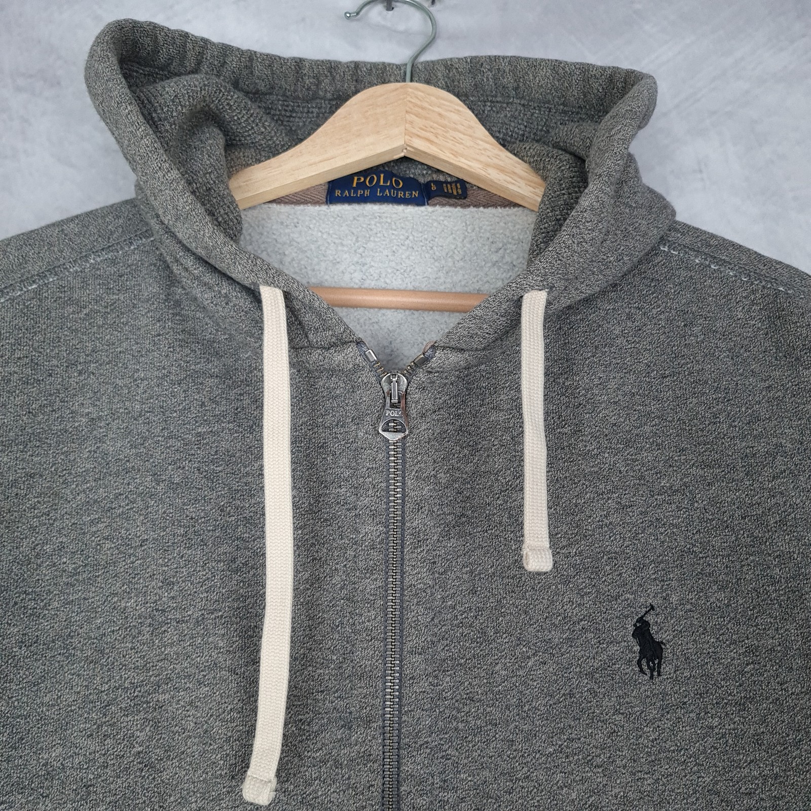 Polo Ralph Lauren felpa con cappuccio uomo grande full zip ricamata pony waffle