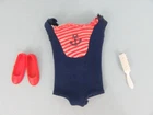 Vintage Barbie - 1965-67 SKIPPER DOLL'S ORIGINAL SWIMSUIT #1030 w Shoes & Brush