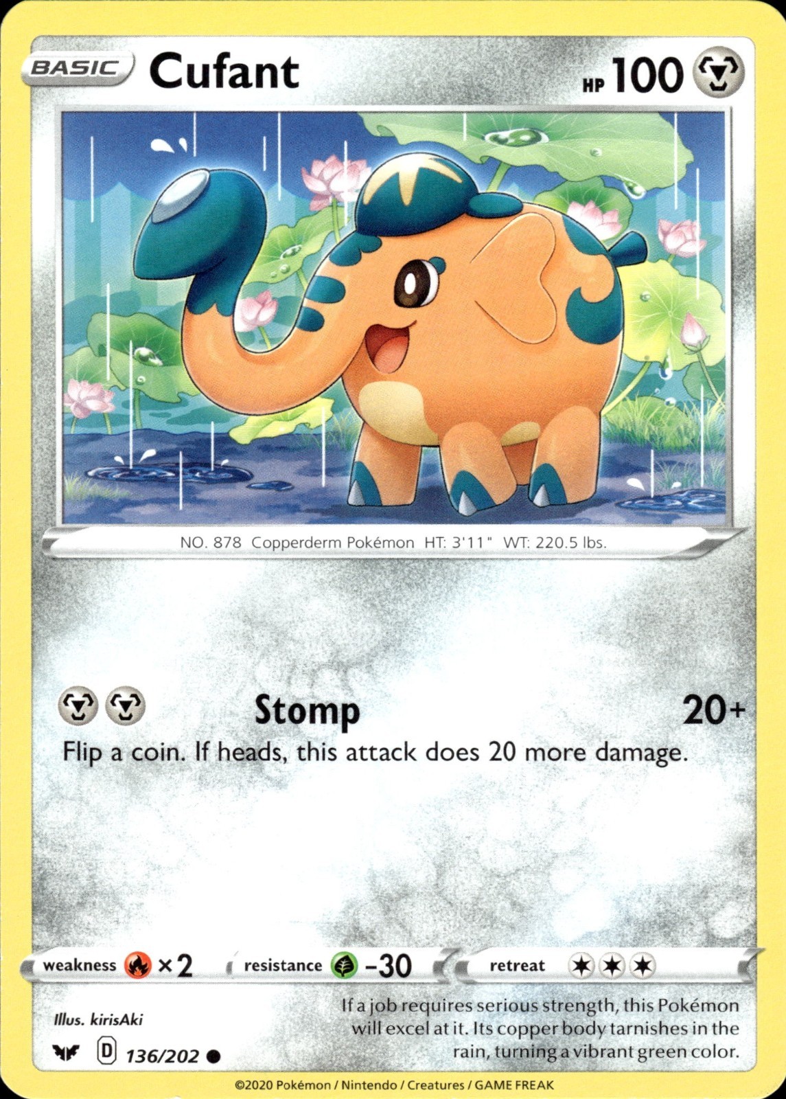 Cufant 136/202 | Sword & Shield - Base Set | Pokemon TCG | English | Common