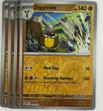 Pokemon TCG Obsidian Flames 4x Playset Reverse Holographic Diggersby 113/197 NM