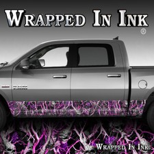 Truck Wrap Rocker Panel Side Graphic Pink Skull Obliteration Vinyl Camouflage Truck Wrap Rocker Panel Side Graphic Pink Skull Obliteration Vinyl Camouflage