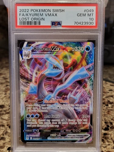 Pokémon TCG Kyurem VMAX - Lost Origin 049/196 Regular Ultra Rare PSA 10