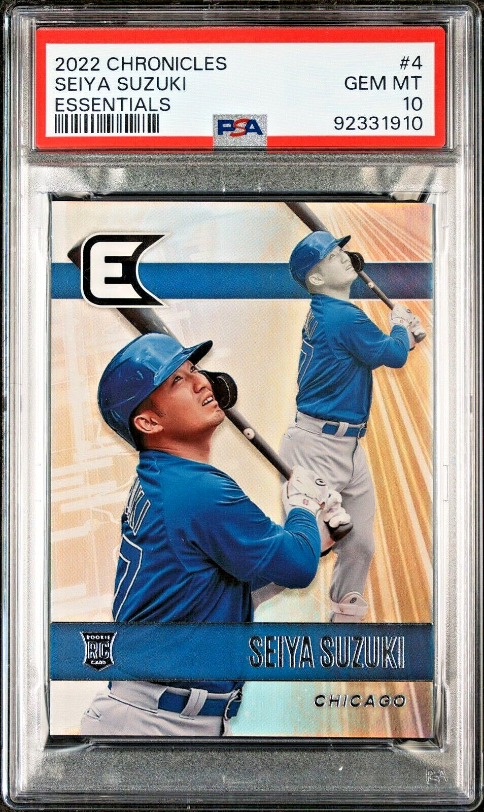2022 Panini ESSENTIALS Seiya Suzuki #4 (ROOKIE) PSA 10 GEM MINT (RARE: Pop 1)
