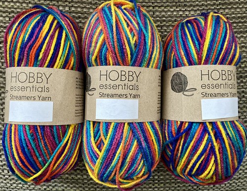 JOB LOT KNITTING WOOL YARN/3 X 50G/CRAFT/RAINBOW/MULTI COLOUR/ACRYLIC