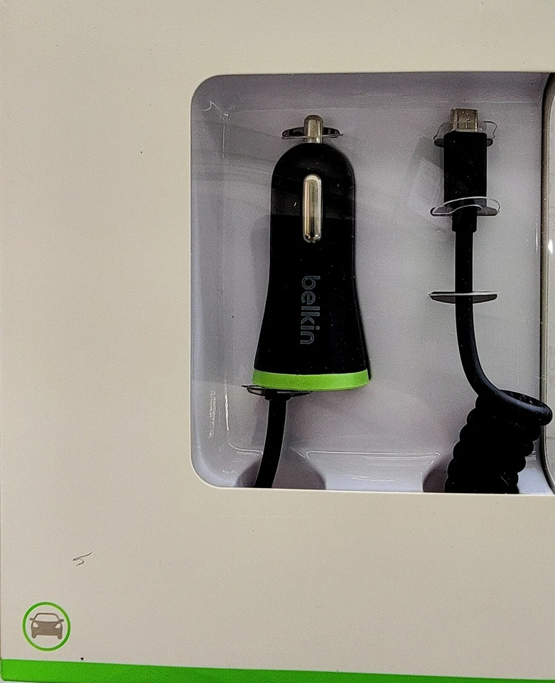 Cargador de coche Belkin 2 puertos + Cable Micro USB de 4 pies (1,2 m) Foto 2 de 4