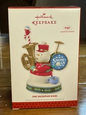 Hallmark Keepsake ONE SNOWMAN BAND Magic Sound and Motion 2013 Xmas Ornament NEW