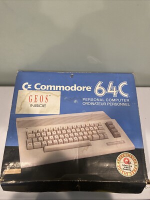 Vintage Commodore 64C Personal Computer w/box, manual & Power Supply Powers On