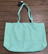 Saks Fifth Avenue Aqua Textured - 100% Leather - Oversized Tote Bag - Nwt