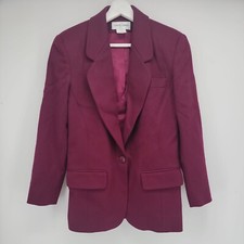 Vintage Womens Casual Corner Red Blazer Jacket Size 4 Made In USA