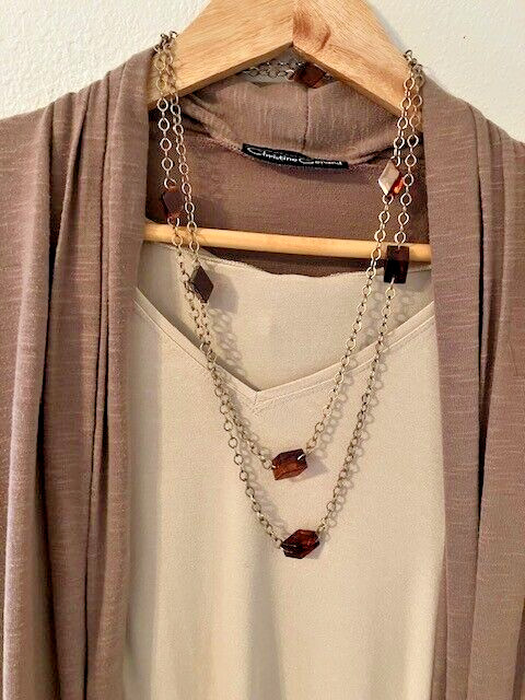 Vintage 52" Iridescent Brown Rectangular Prisms o… - image 3