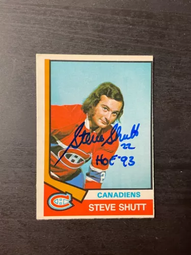 Steve Shutt 1974-75 O-Pee-Chee #316 Rookie card signed autograph auto OPC RC HOF