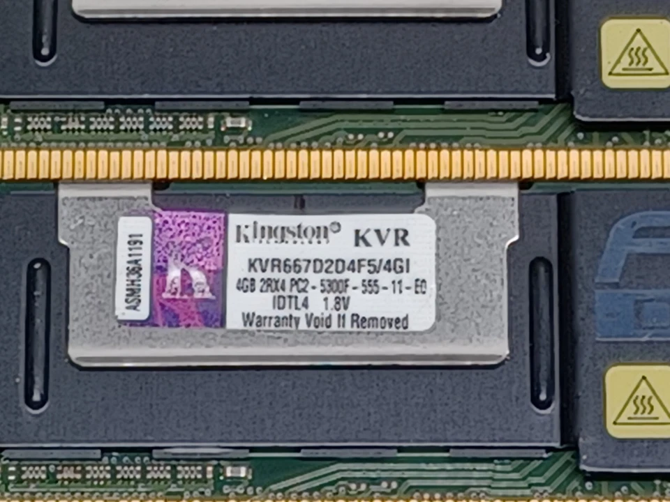 Lot of 4 | Kingston 4GB PC2-5300F DIMM Server RAM - Image 2 of 2