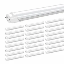 25 Pack JESLED T8 4FT LED Tube Light Bulbs 22W G13 6000K F32T8 LED Shop Lights