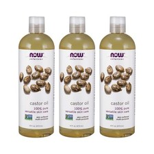 3 x NOW Castor Oil 16 fl oz