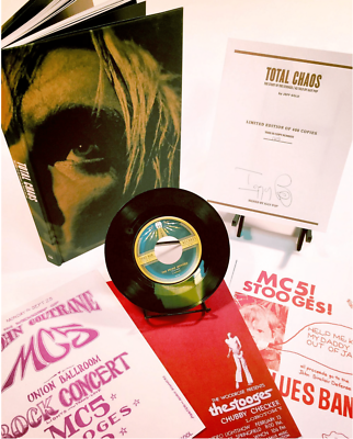THE STOOGES- IGGY POP SIGNED Total Chaos Ltd. Edition Book w/ 45 