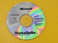 PC Software CD Disc Microsoft Works Suite 2001 Disk 1 Only