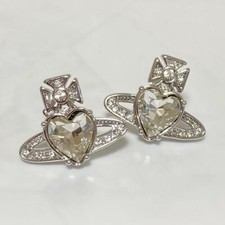 Vivienne Westwood ARIELLA Heart Silver Earrings w/drawstring [E051