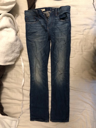 Straight Blue Denim Jeans Faded | eBay