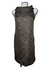 Michael Kors Metallic Tweed Cowl Neck Sleeveless Sheath Dress Sz 4 Holiday Party